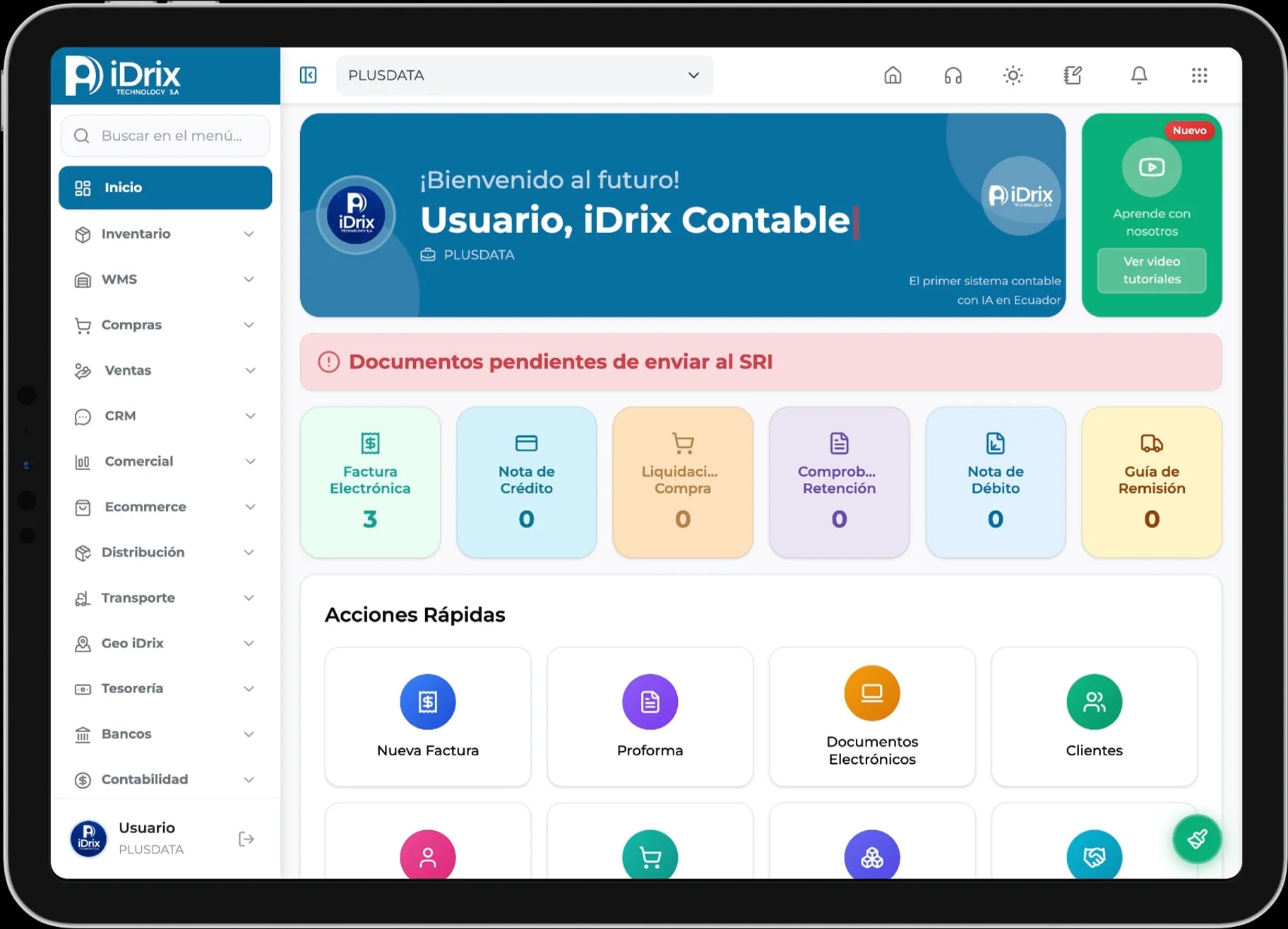 iPad con ERP iDrix